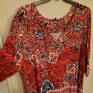 Plus size cotton blend top